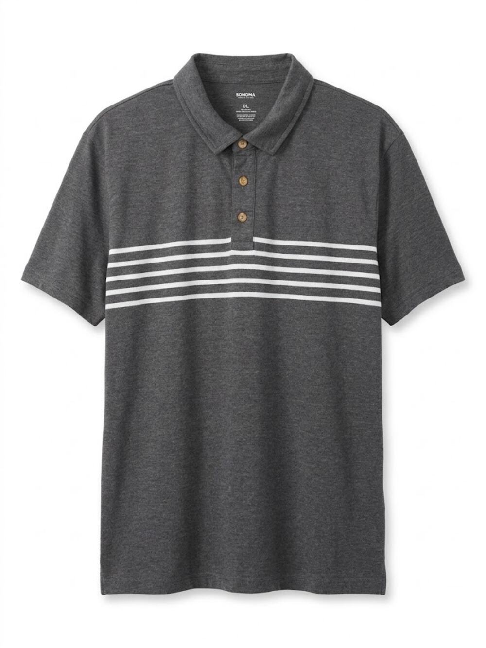 Sonoma Goods for Life men's short-sleeve polo shirt in a heather charcoal grey